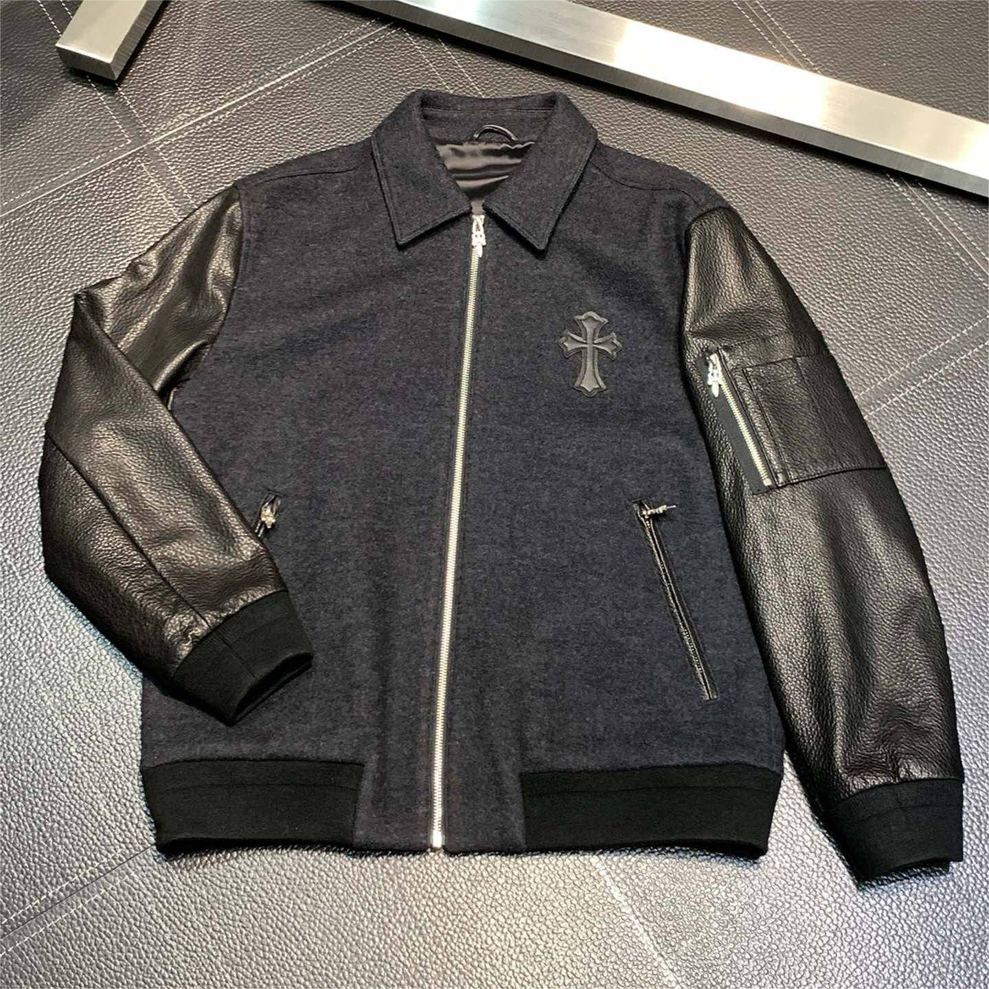 Ch*0me He**ts patchwork leather jacket
