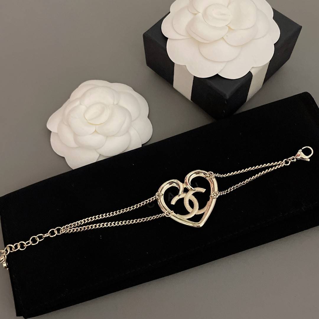 Ch**el Heart Double Bracelet
