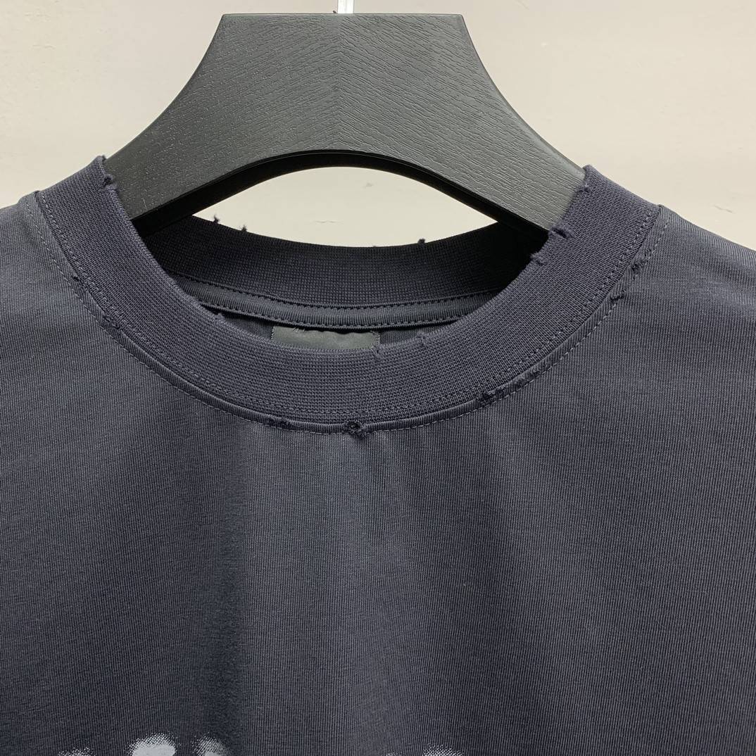 Ba1en*iaga front and back T-shirt with blurred letters