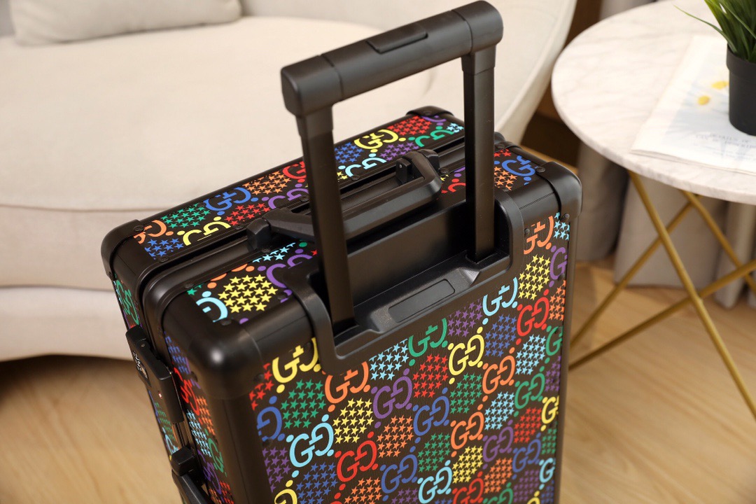 Gvc*1 Luggage/Vintage Trolley Case Classic Flower Pattern Aluminum Frame Size: 20 inches