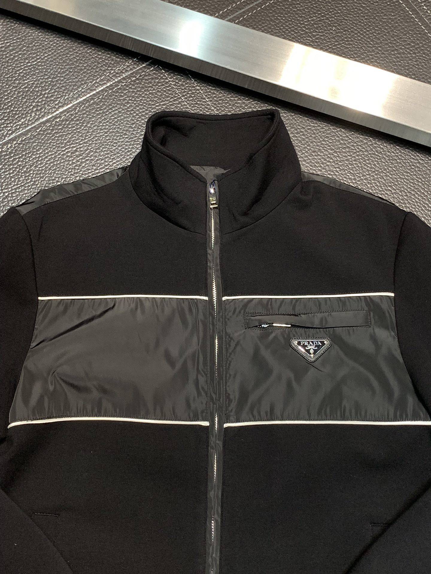 Pra*a stand collar jacket