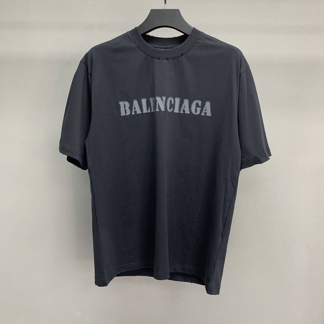 Ba1en*iaga front and back T-shirt with blurred letters