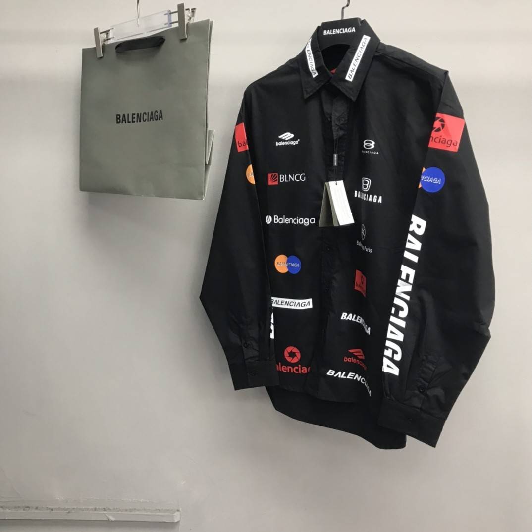 Ba1en*iaga LOGO LOGO racing style long sleeve shirt