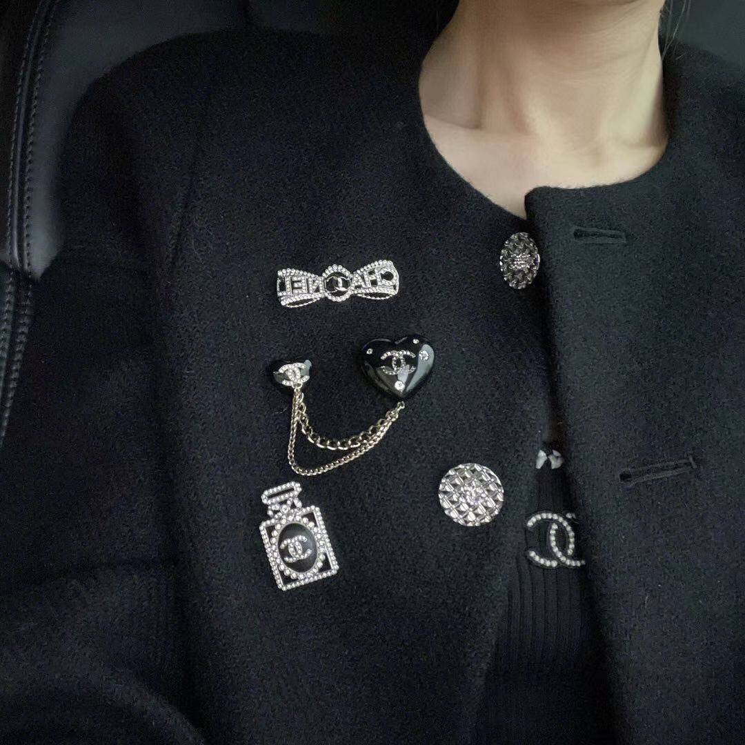 Ch**el lambskin perfume bottle brooch