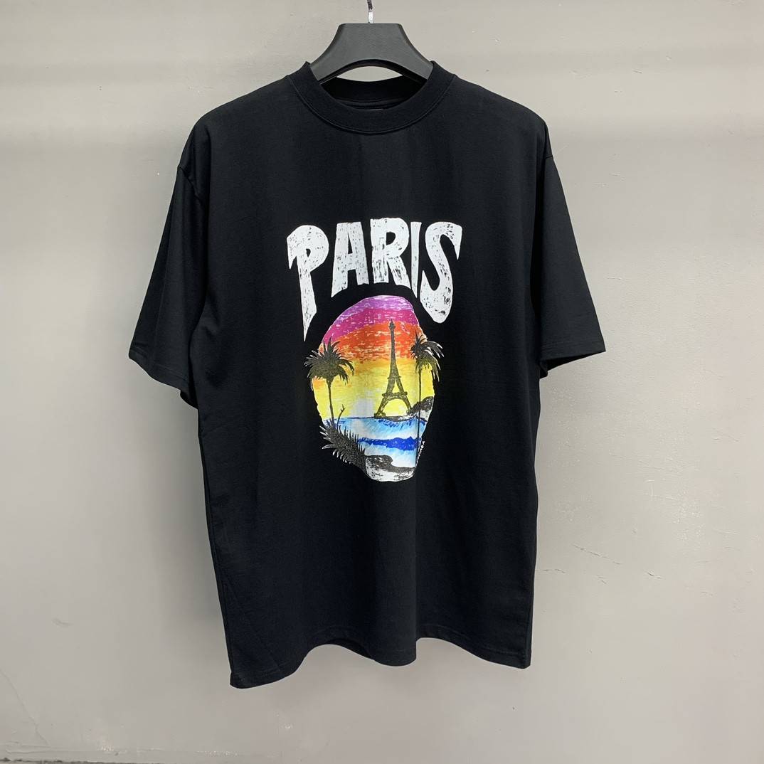 Ba1en*iaga beach hand-painted T-shirt