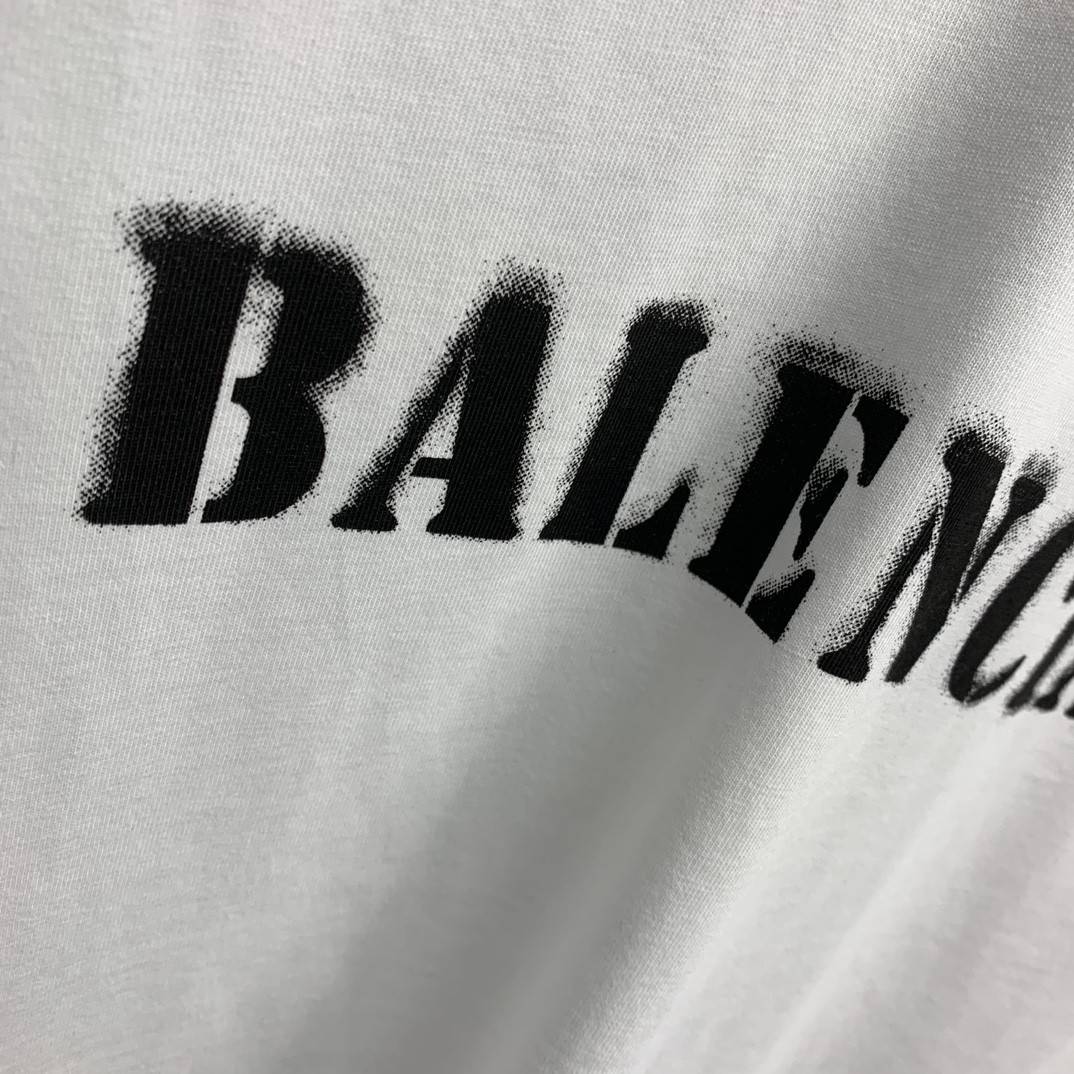 Ba1en*iaga front and back T-shirt with blurred letters