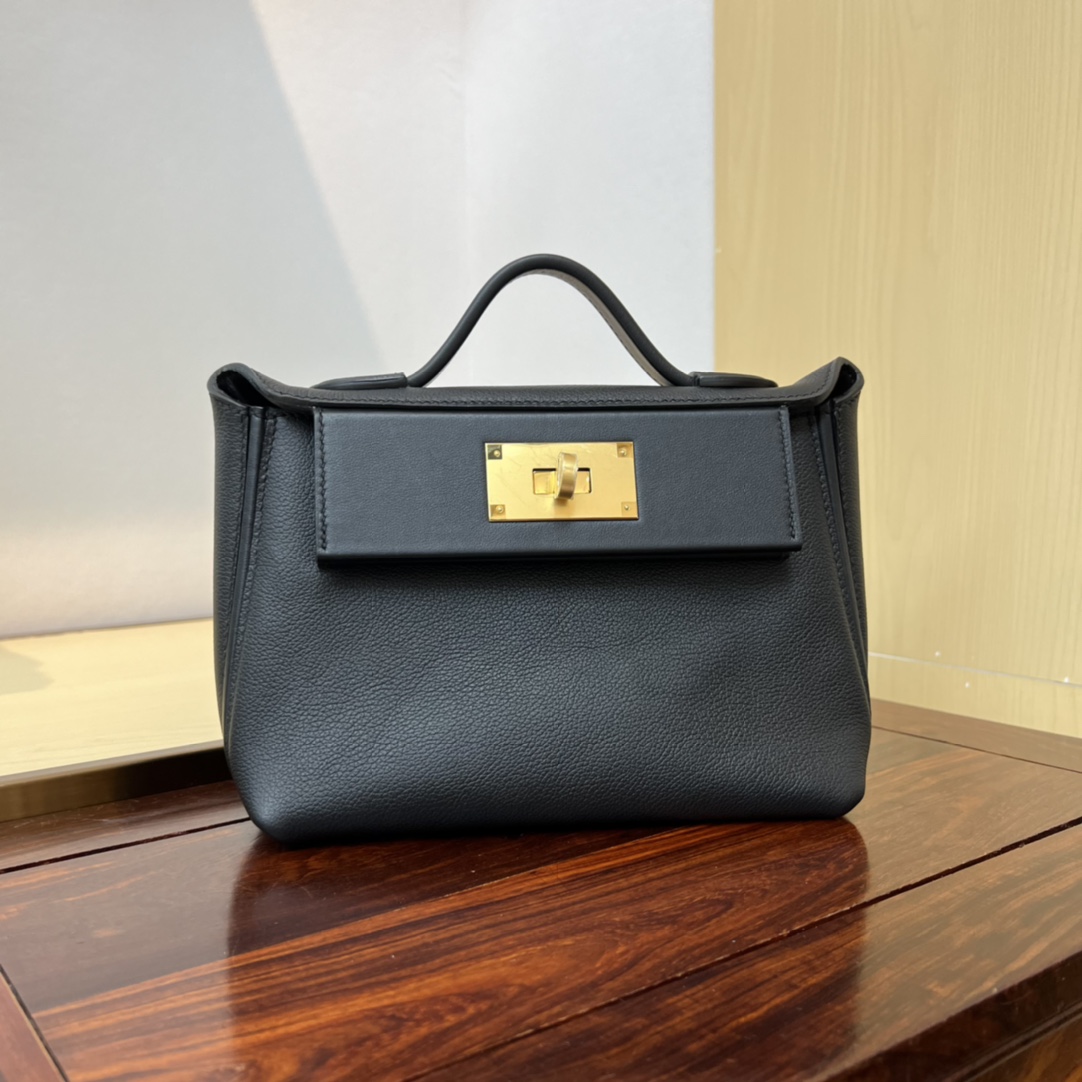 H**me5 new Kelly2424mini handmade glacier white evercolor Swift leather size: 21cm