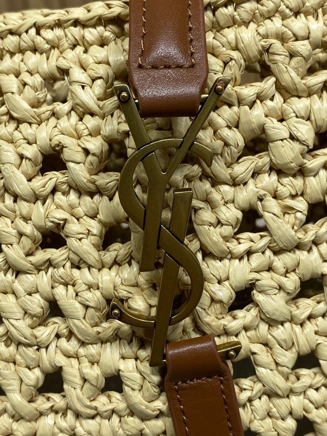 Y51 Apricot Braid/Gold Handmade Braided Bag Raffia Braided Style No.: 690941 Size: 30×37×14cm