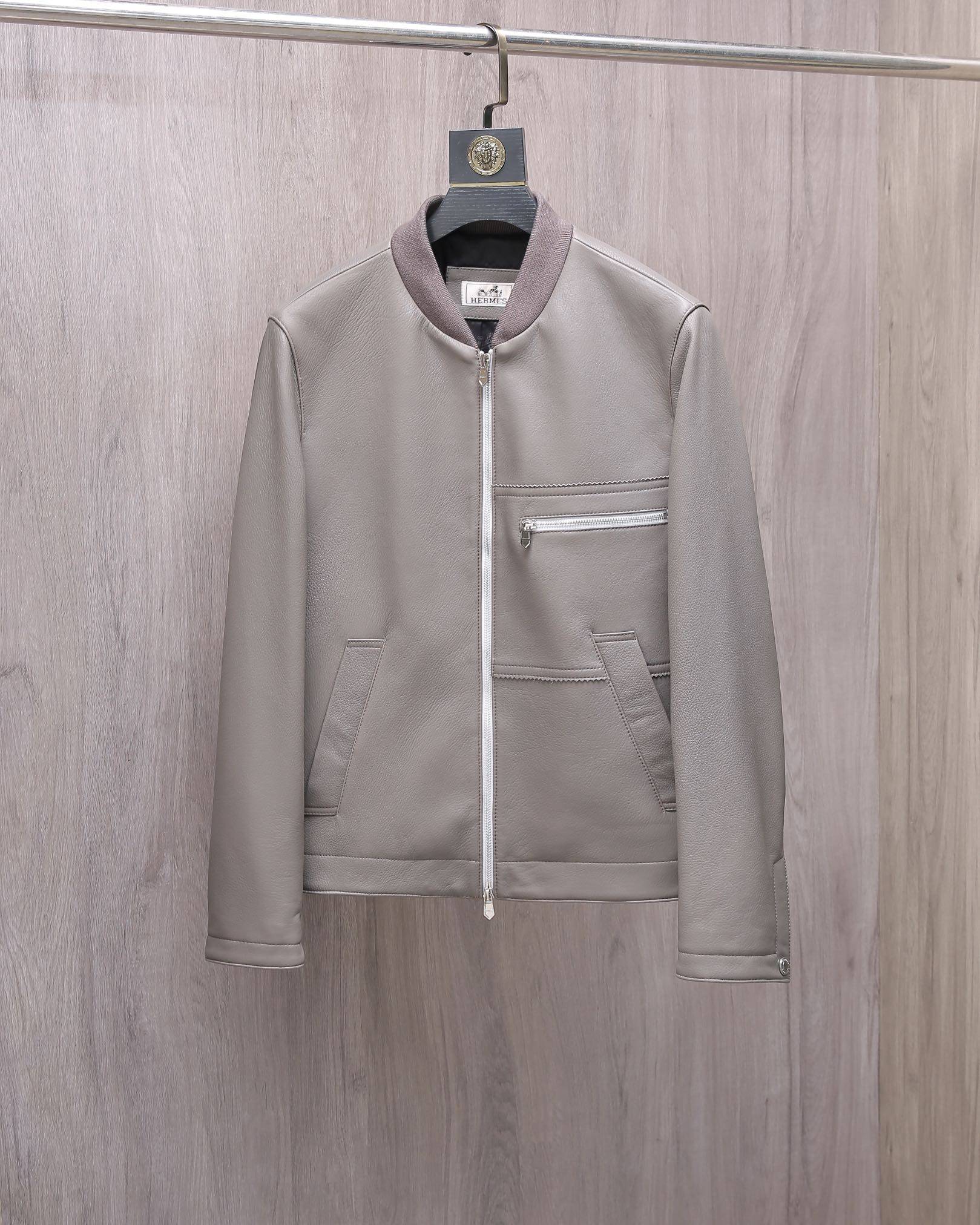 H**me5 Collector's style jacket in pebbled lambskin
