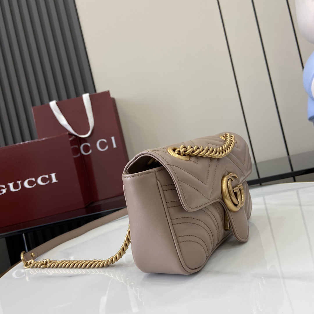 Gvc*1 Marmont series quilted mini handbag model: 446744. Size: 22*13*6cm