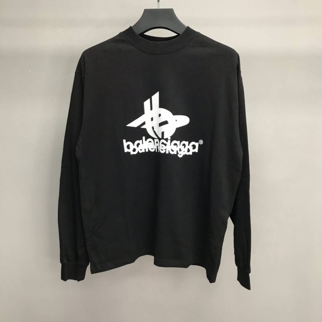 Ba1en*iaga lettered long sleeve T-shirt