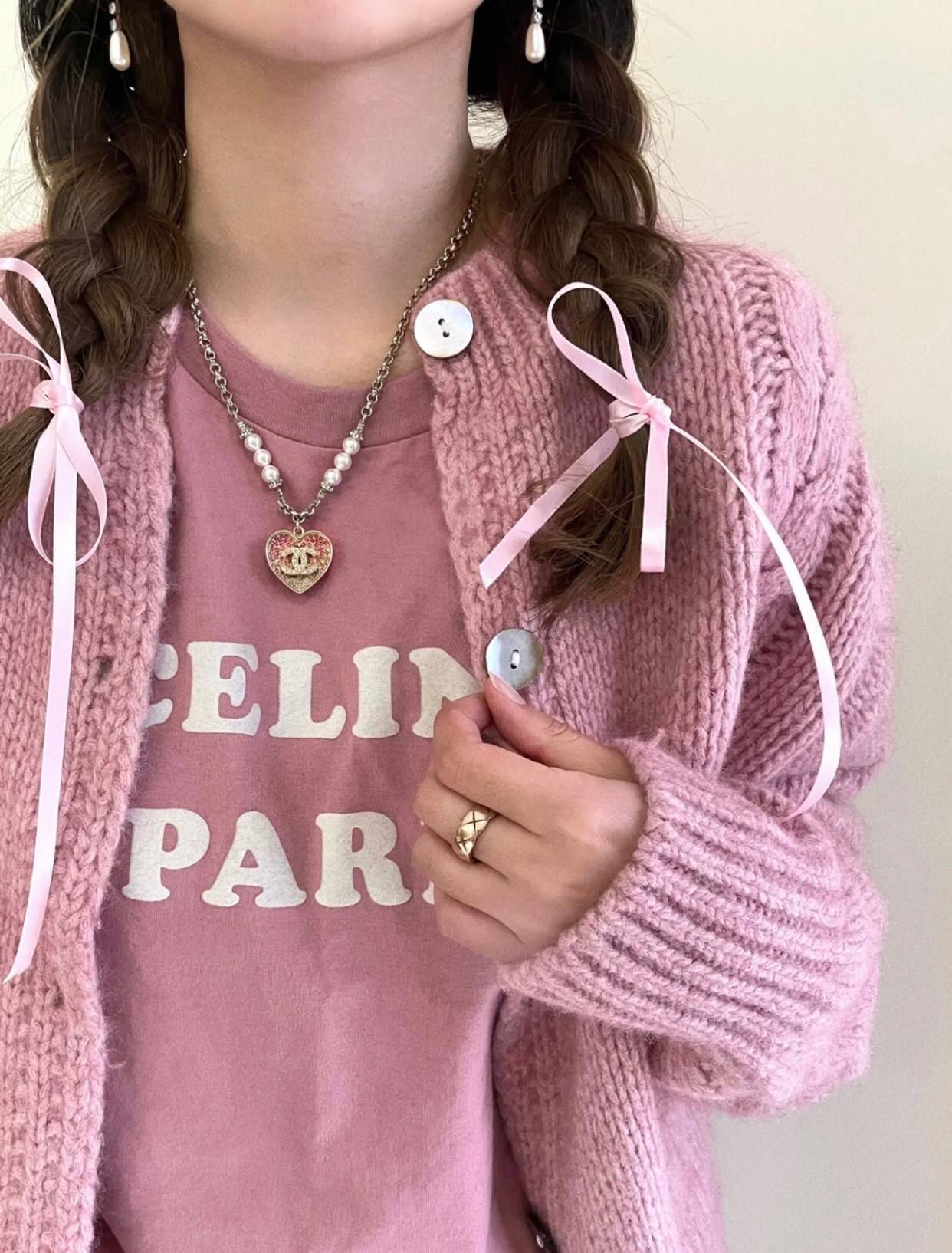 Ch**el small double-sided heart necklace