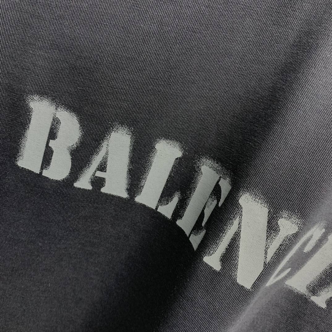 Ba1en*iaga front and back T-shirt with blurred letters