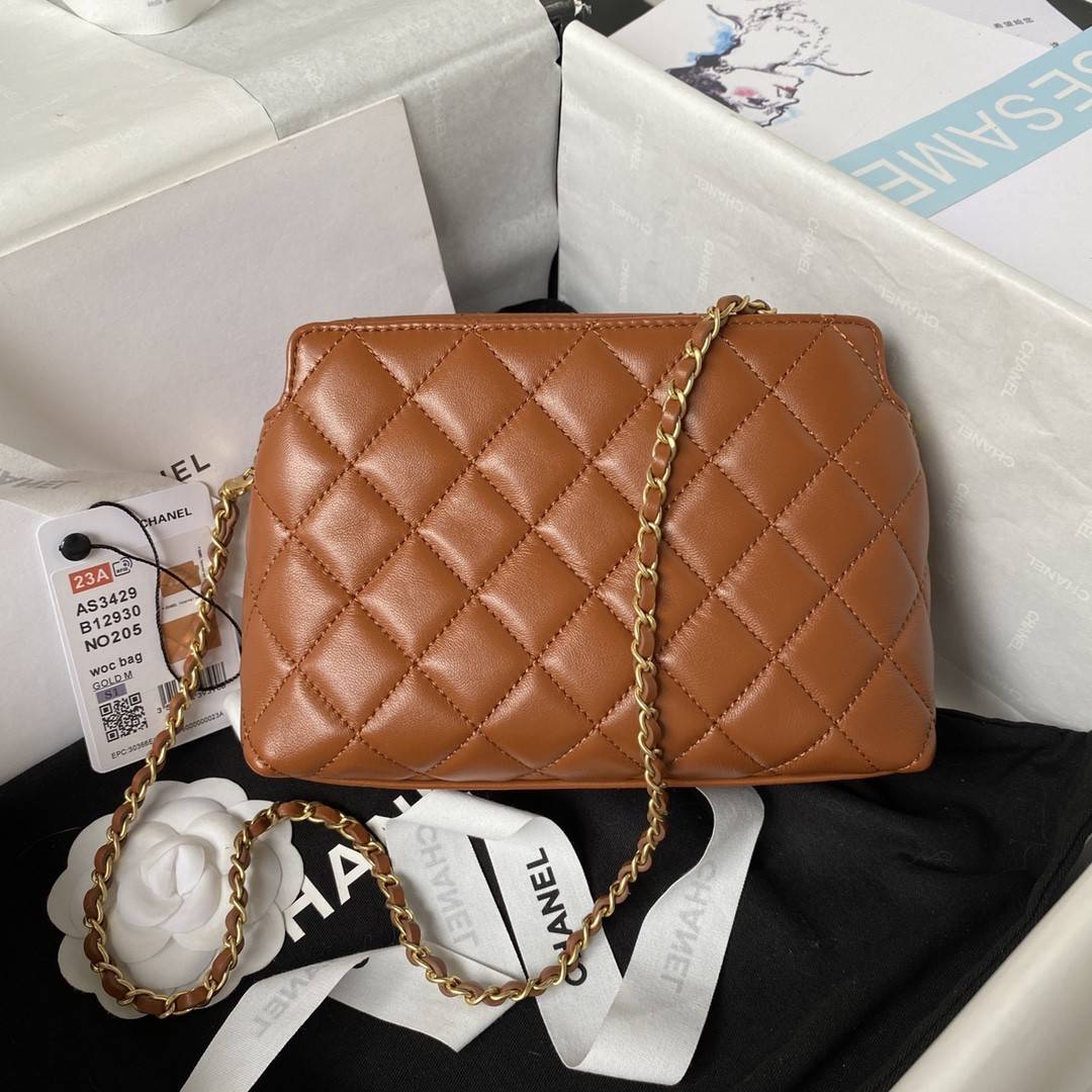 ?CH*EL23A Golden Little Lion Chain Bag AP3429, Top Quality   Size: 19 * 13 * 8cm