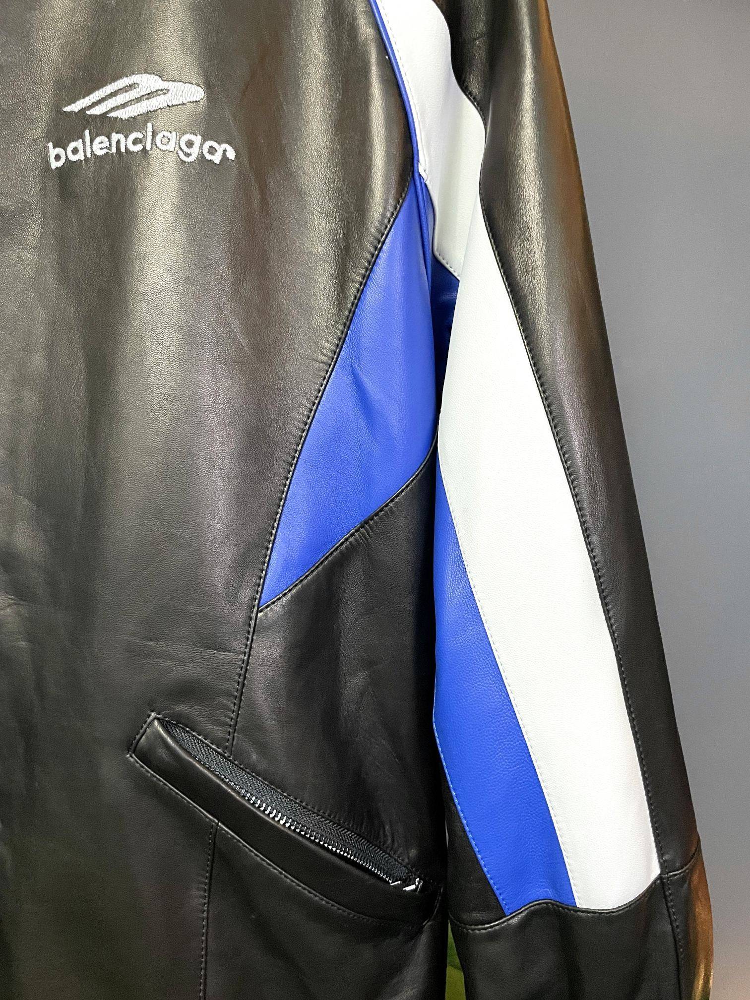 Ba1en*iaga 2023 Hooded Leather Jacket