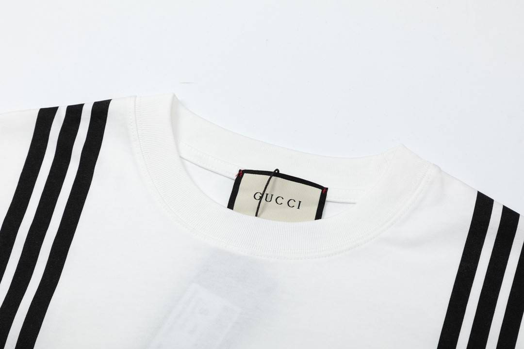 Gvc*1 23SS double G vertical stripe foam printed t-shirt