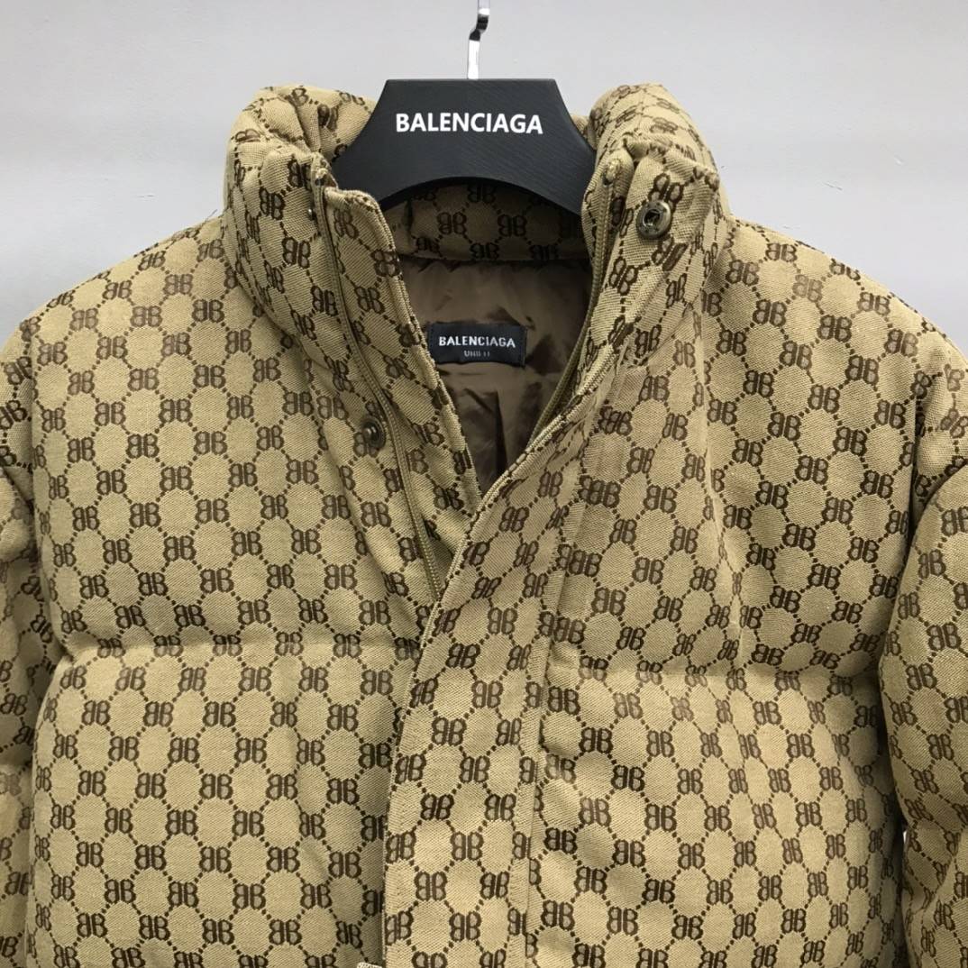 Ba1en*iaga all-over printed double B down jacket
