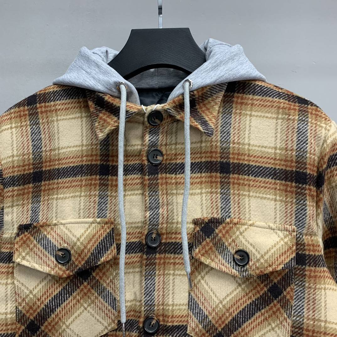 Ba1en*iaga flannel plaid shirt jacket