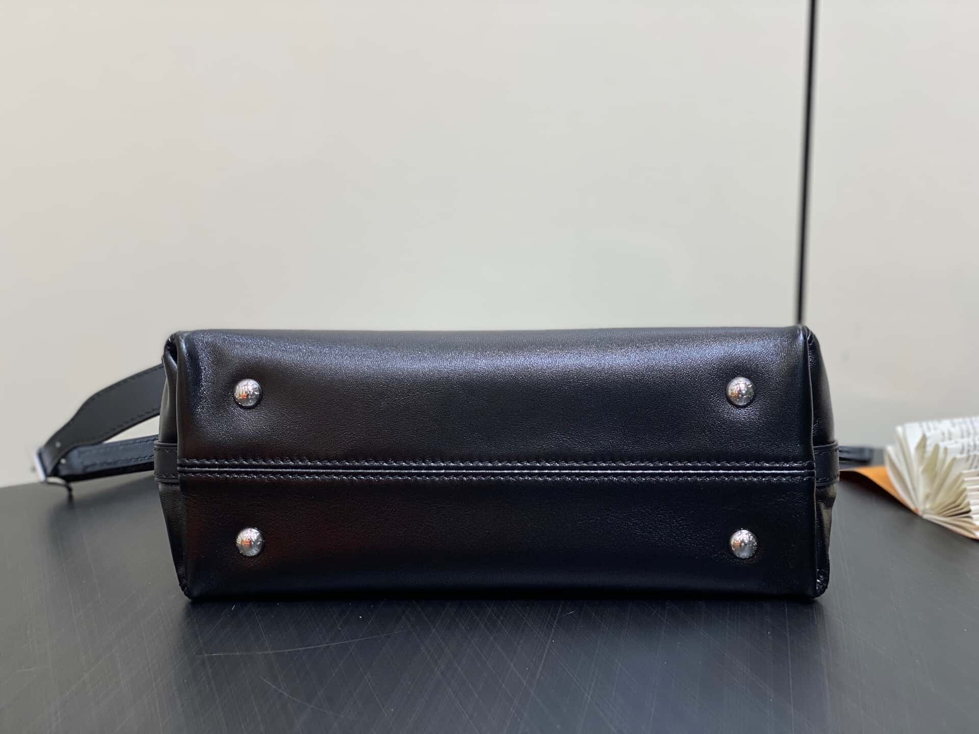 M12888 Black full leather shopping bag series CARRYALL BB handbag