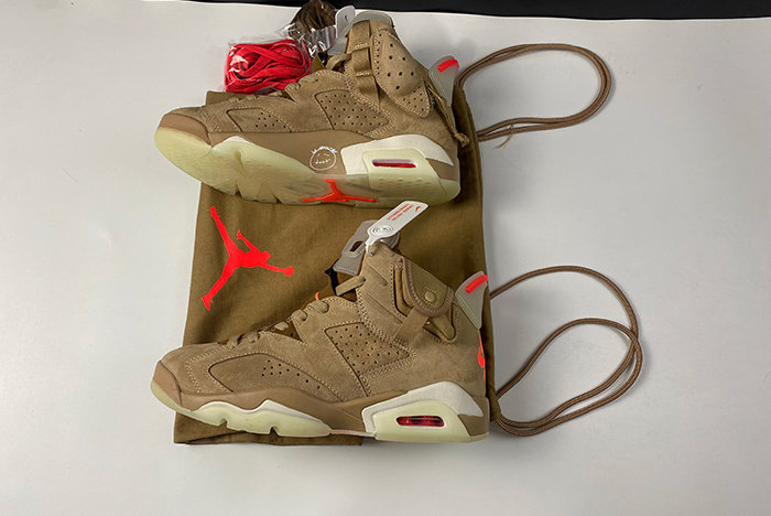 Travis Scott x Air Jordan 6 SP British Khaki / Bright Crimson-Sail