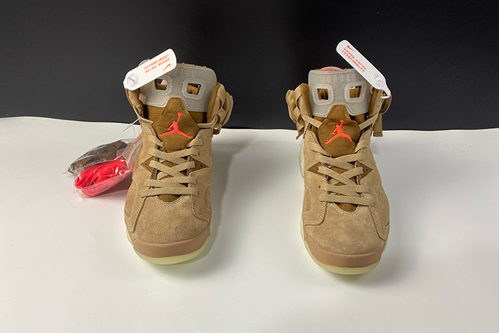Travis Scott x Air Jordan 6 SP British Khaki / Bright Crimson-Sail