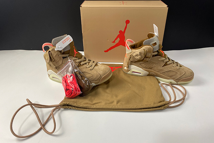 Travis Scott x Air Jordan 6 SP British Khaki / Bright Crimson-Sail
