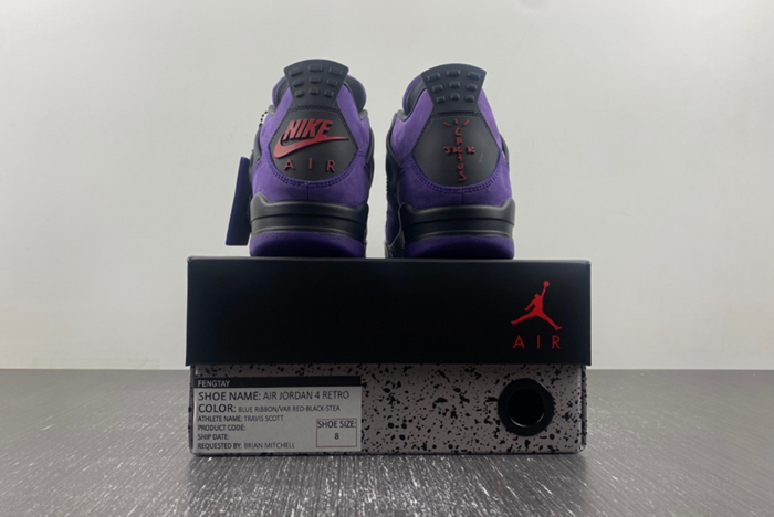 Travis Scott Air Jordan 4 F&F  Purple Black  2024