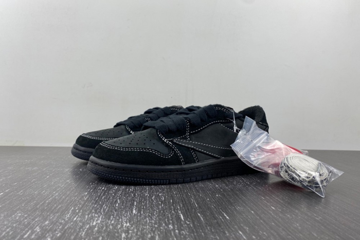 Travis Scott x Air Jordan 1 Low OG SP 'Black Phantom' For Kids