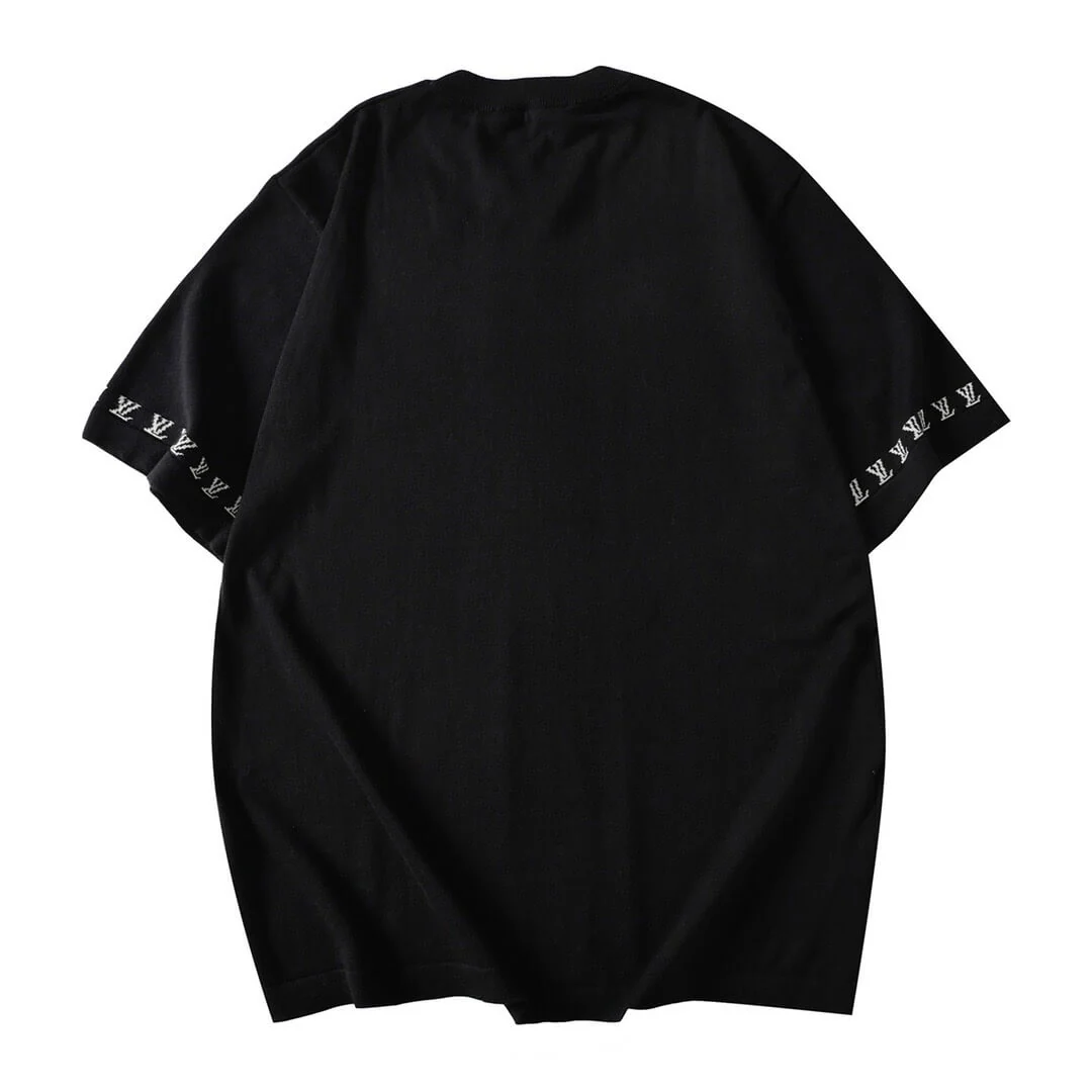 Letter Sleeve Knit T Shirt