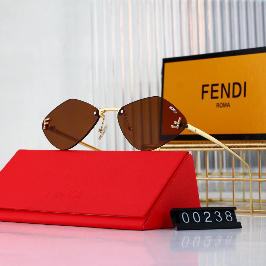 Frameless D1am0nd-Shaped Sunglasses