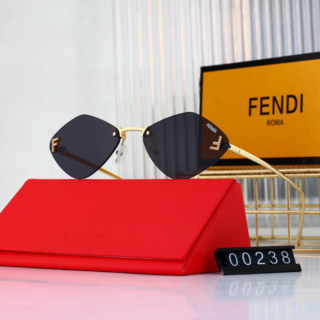 Frameless D1am0nd-Shaped Sunglasses