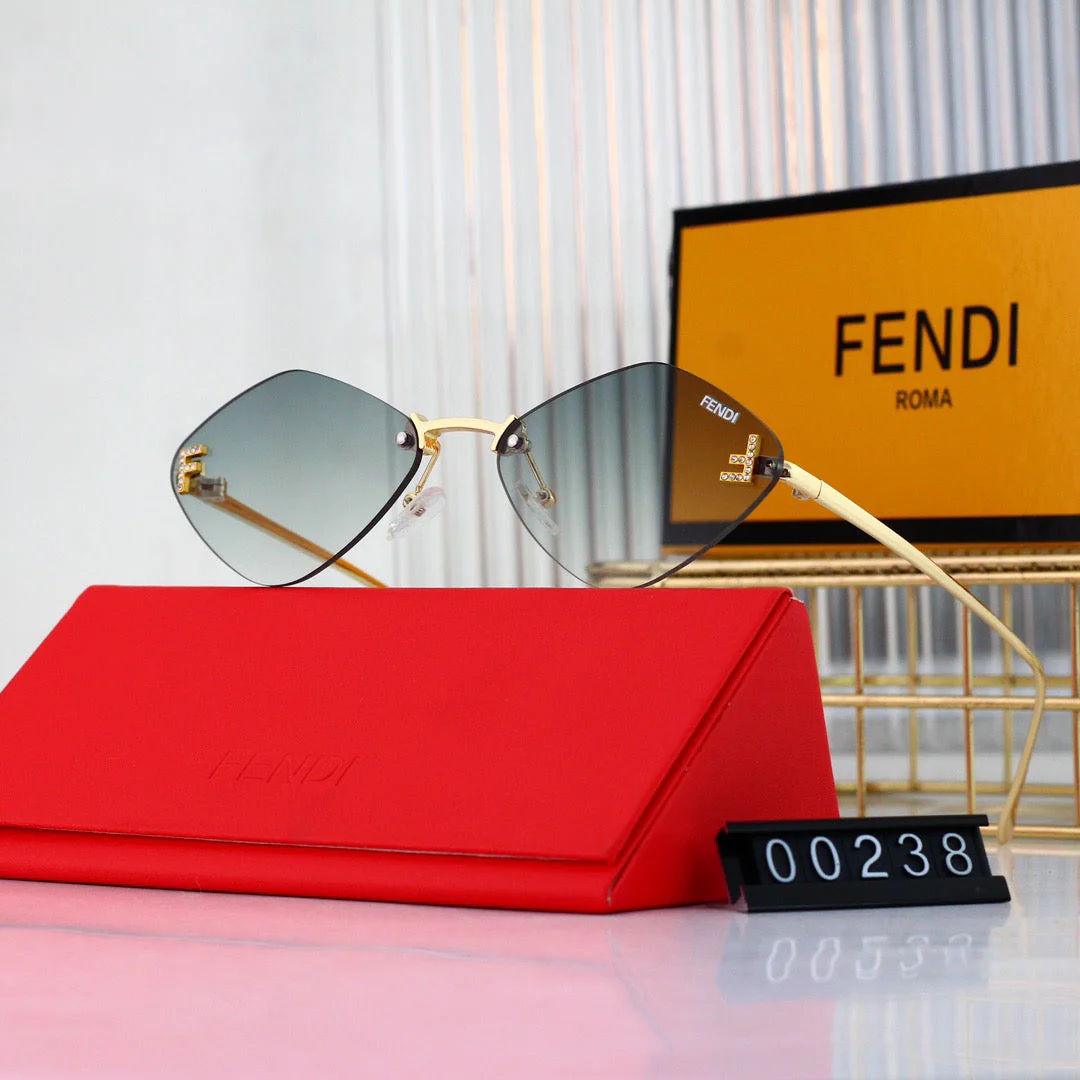 Frameless D1am0nd-Shaped Sunglasses