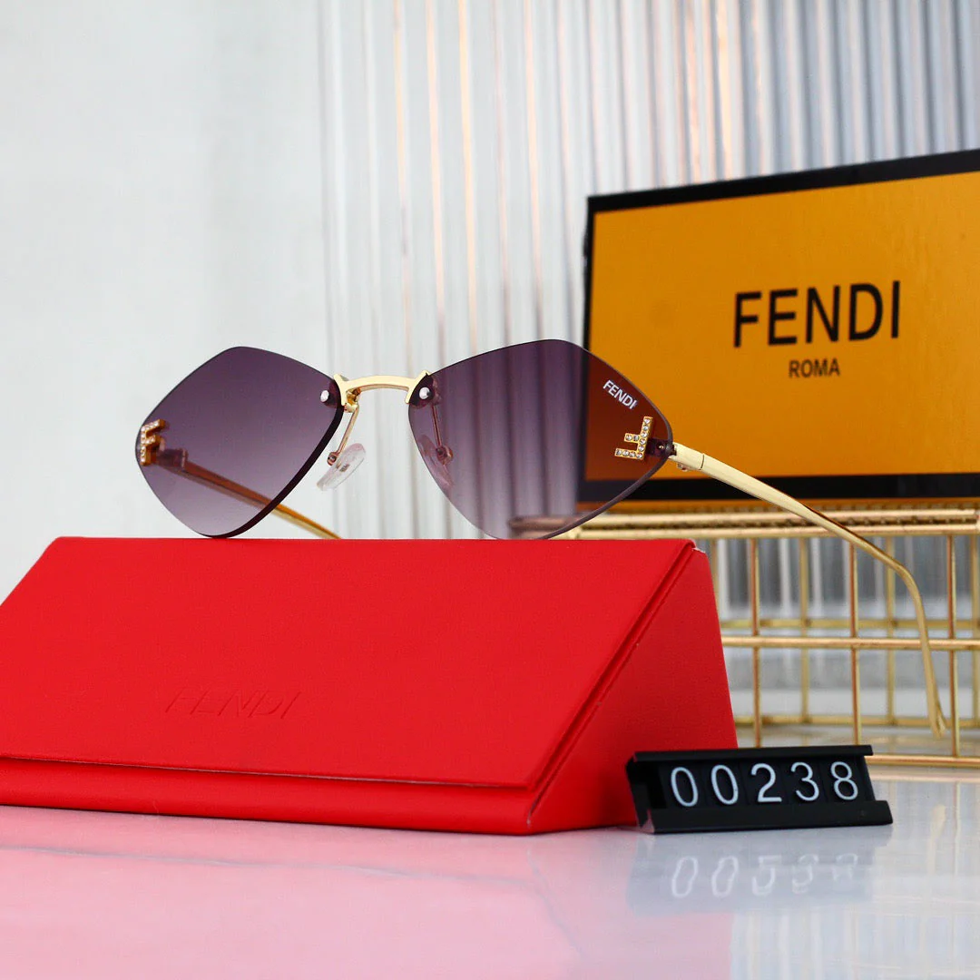 Frameless D1am0nd-Shaped Sunglasses