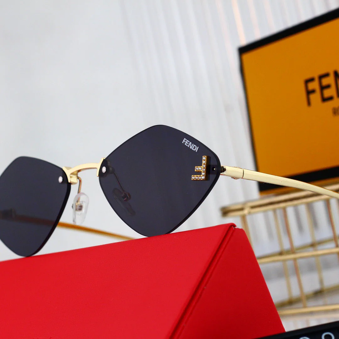 Frameless D1am0nd-Shaped Sunglasses