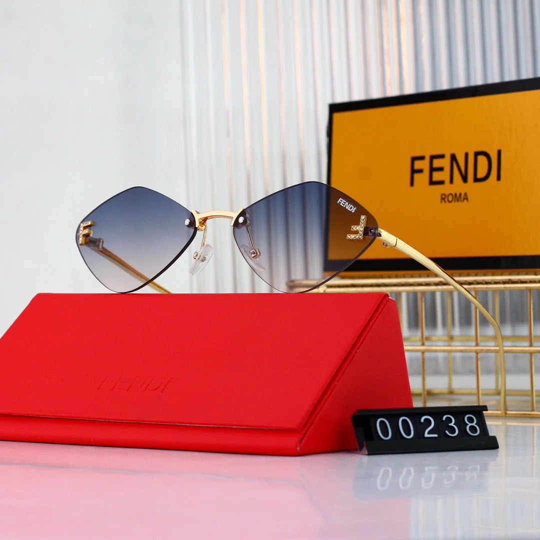 Frameless D1am0nd-Shaped Sunglasses
