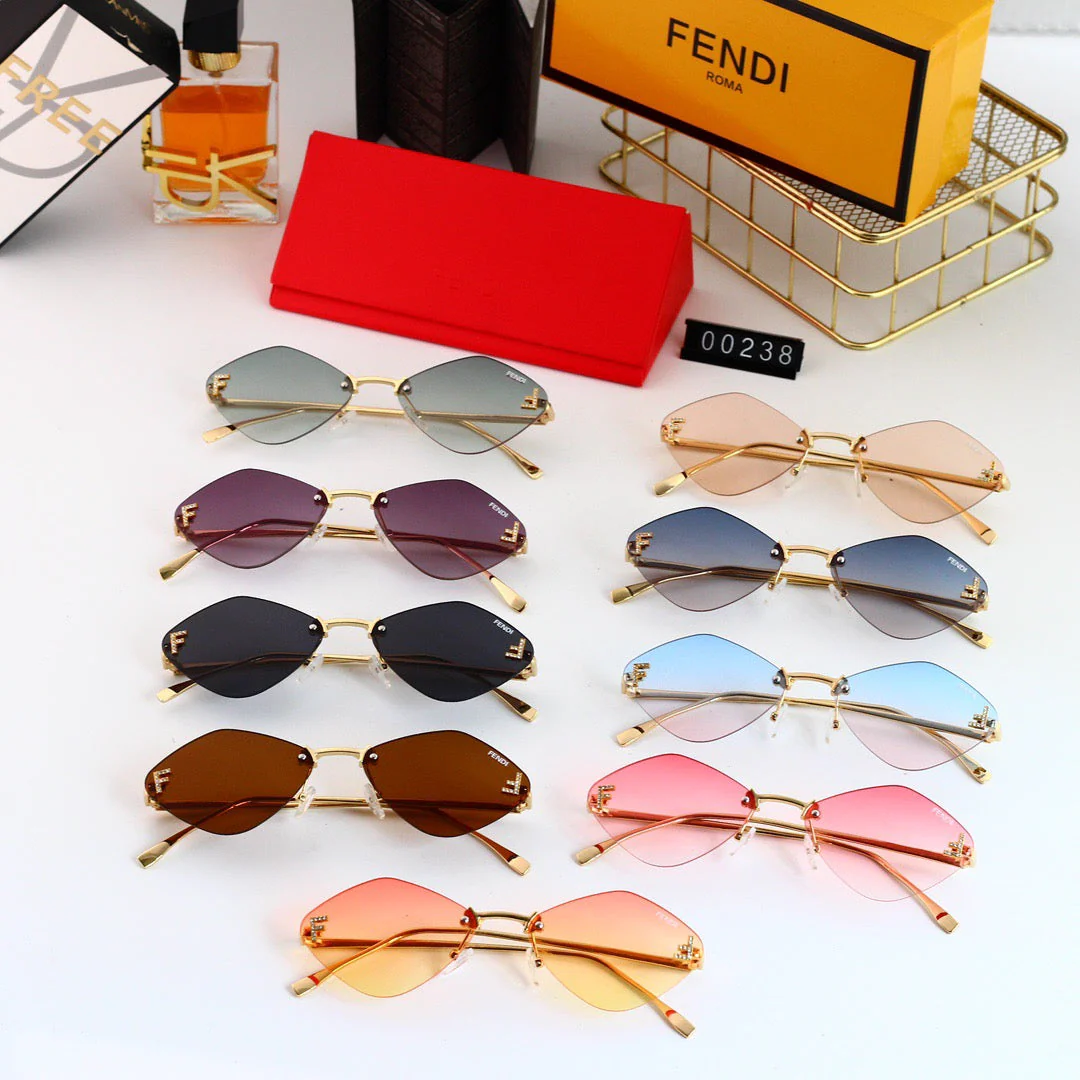 Frameless D1am0nd-Shaped Sunglasses