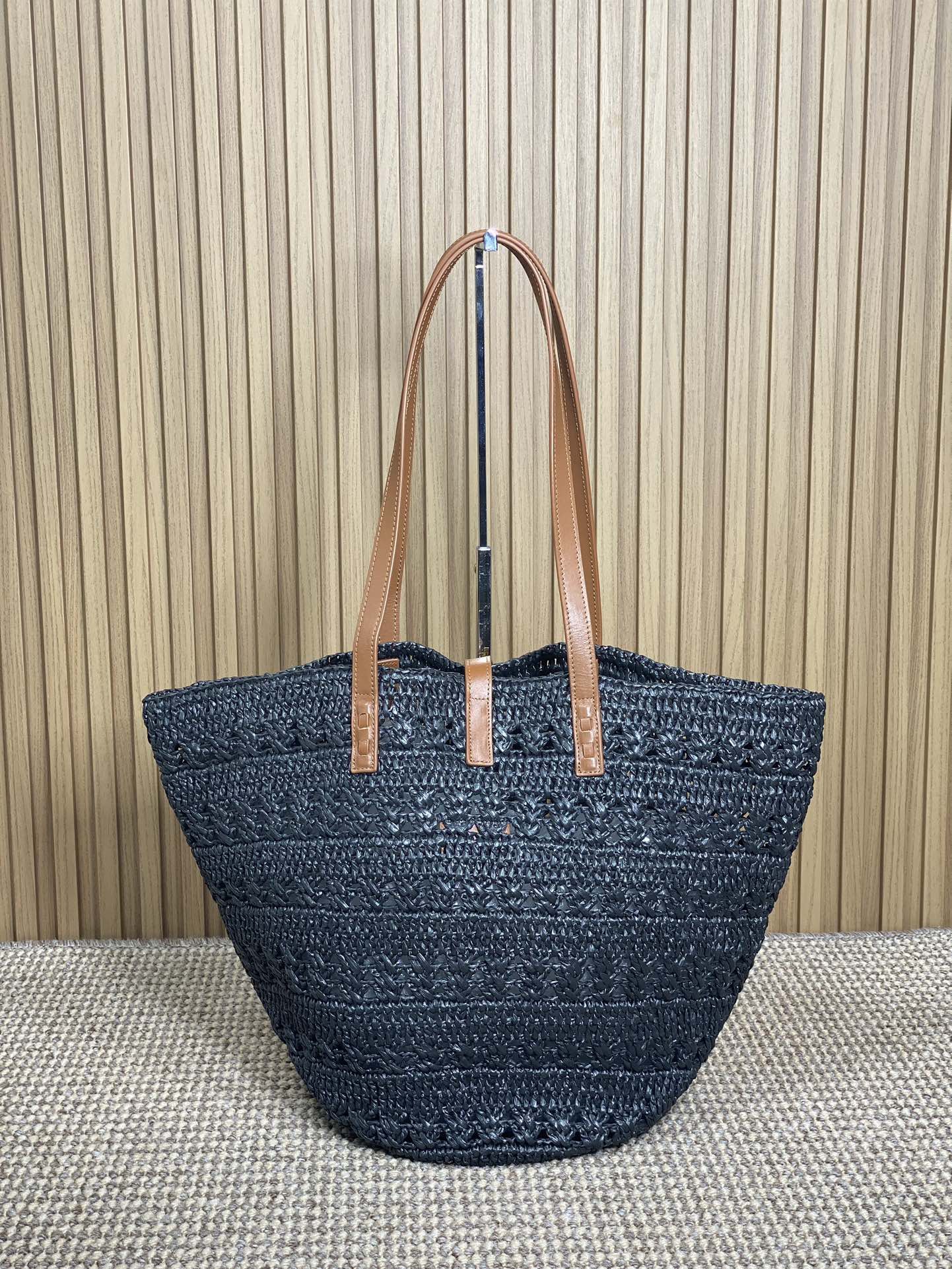 Y51 straw tote basket, pure handmade. 685618 Size: 55*31*28cm