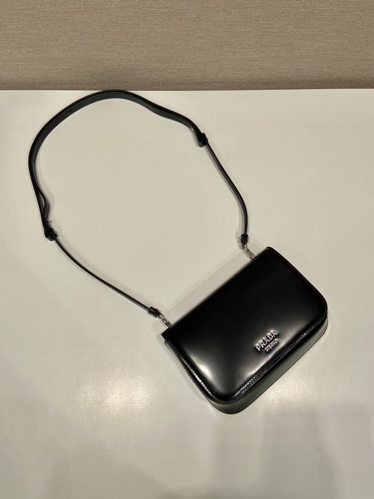 Pra*a Brushed Leather Mini-bag With Shoulder Strap Bag