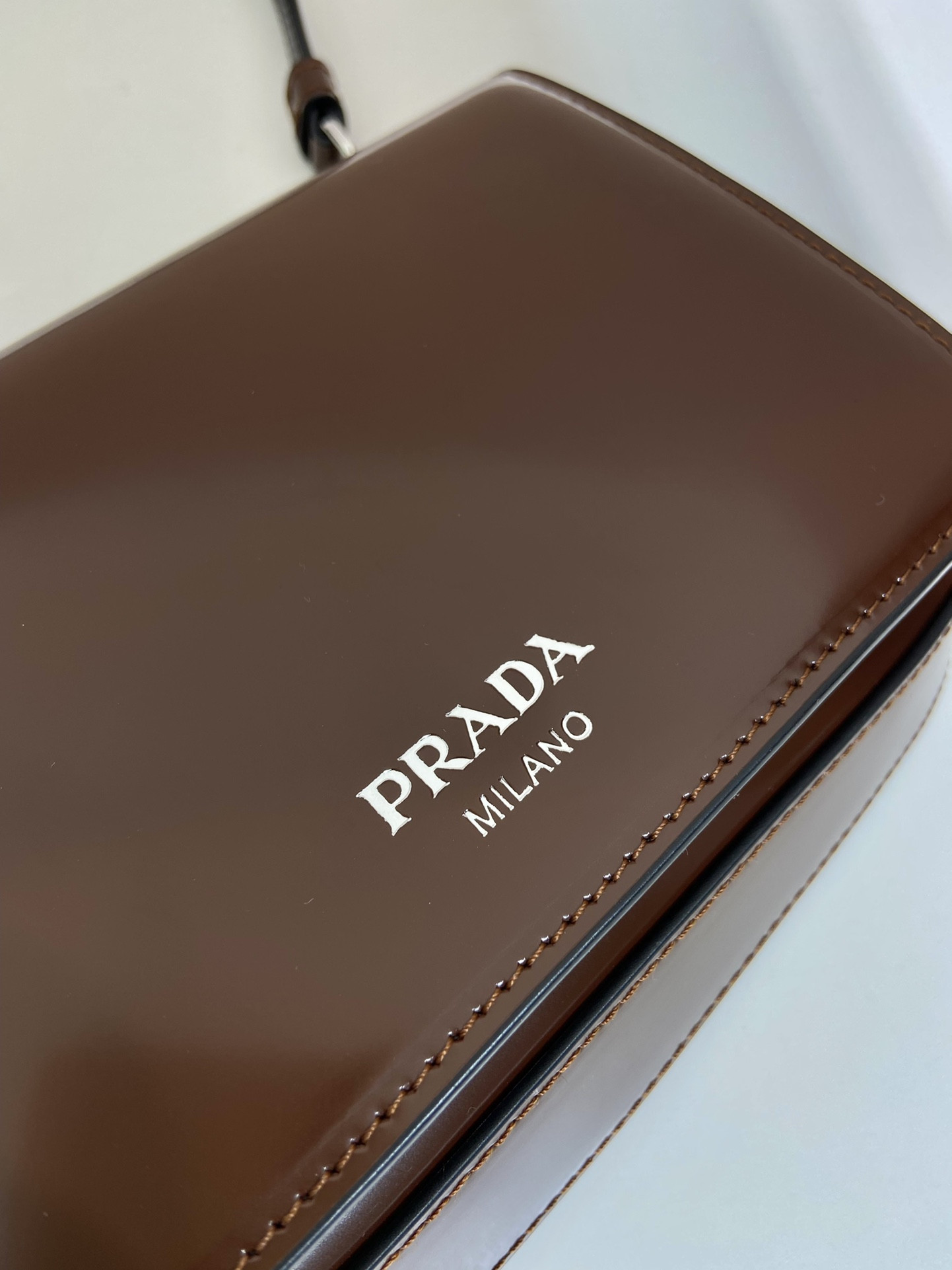 Pra*a Brushed Leather Mini-bag With Shoulder Strap Bag