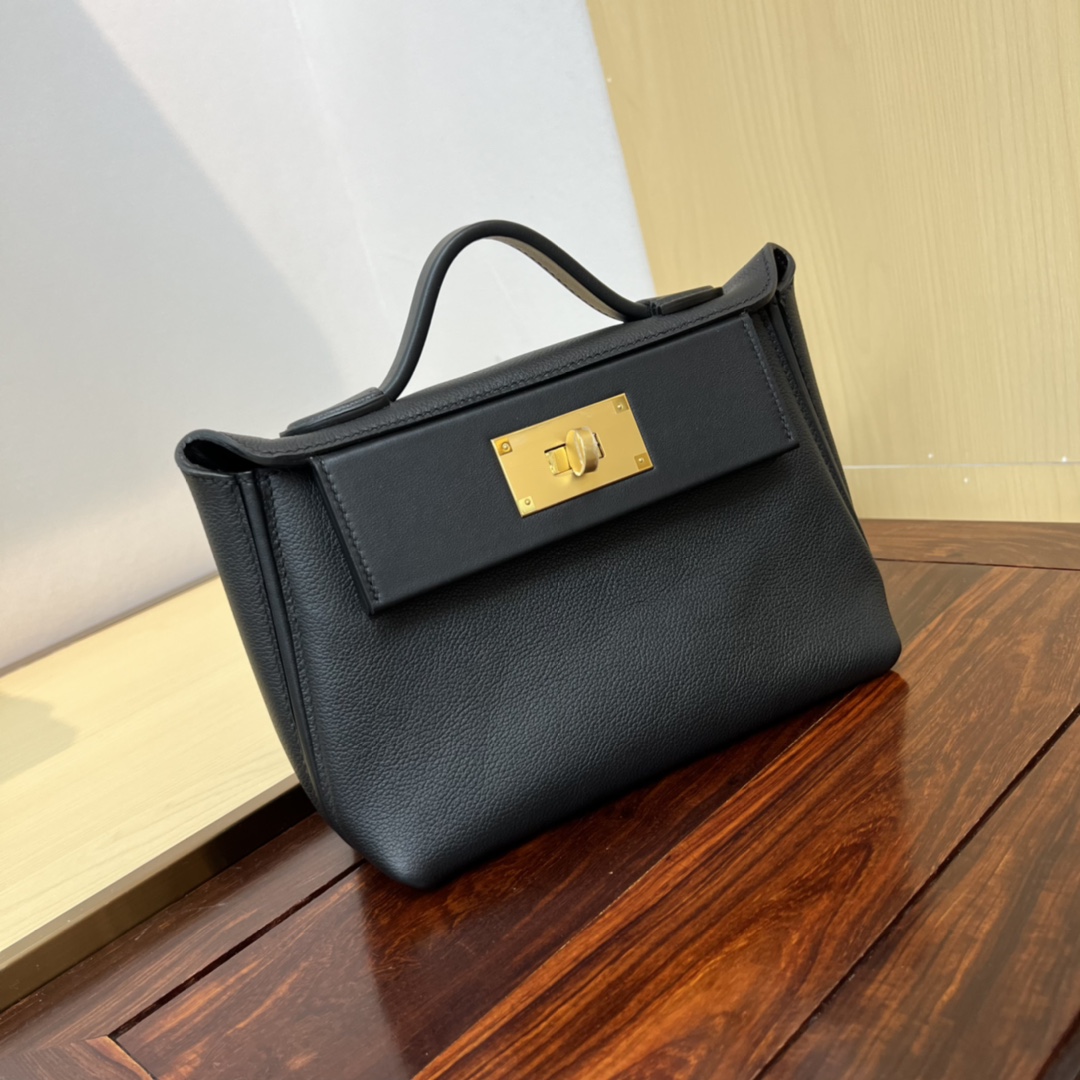 H**me5 new Kelly2424mini handmade glacier white evercolor Swift leather size: 21cm