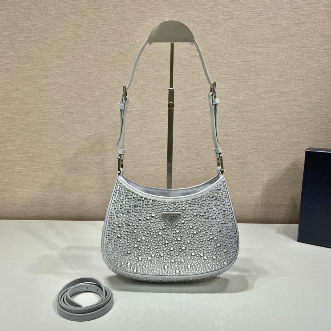 Pra*a Cleo Satin Bag With Crystals