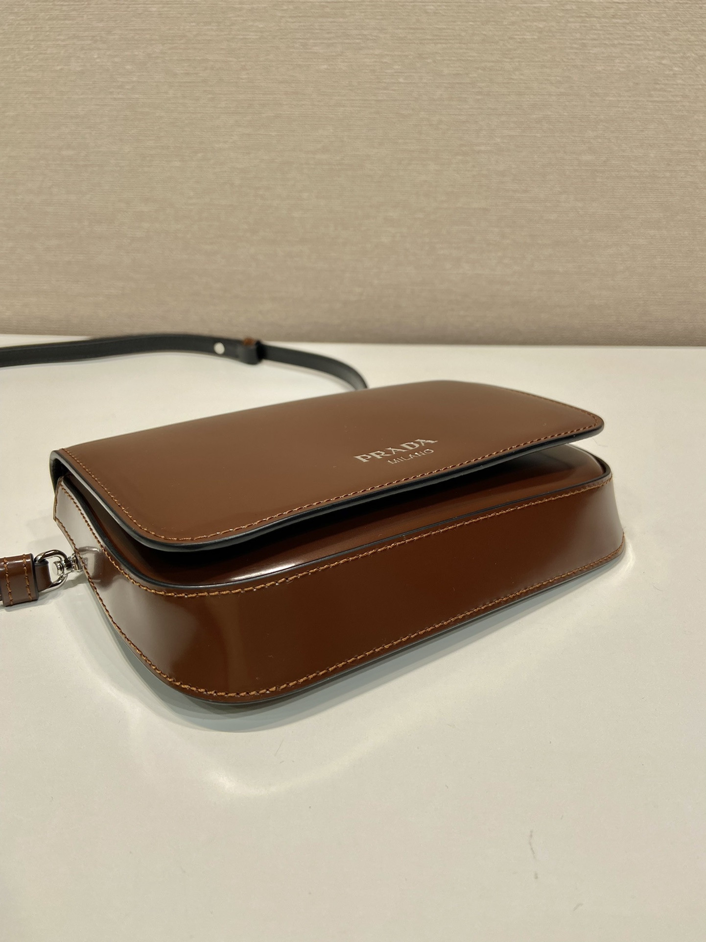 Pra*a Brushed Leather Mini-bag With Shoulder Strap Bag