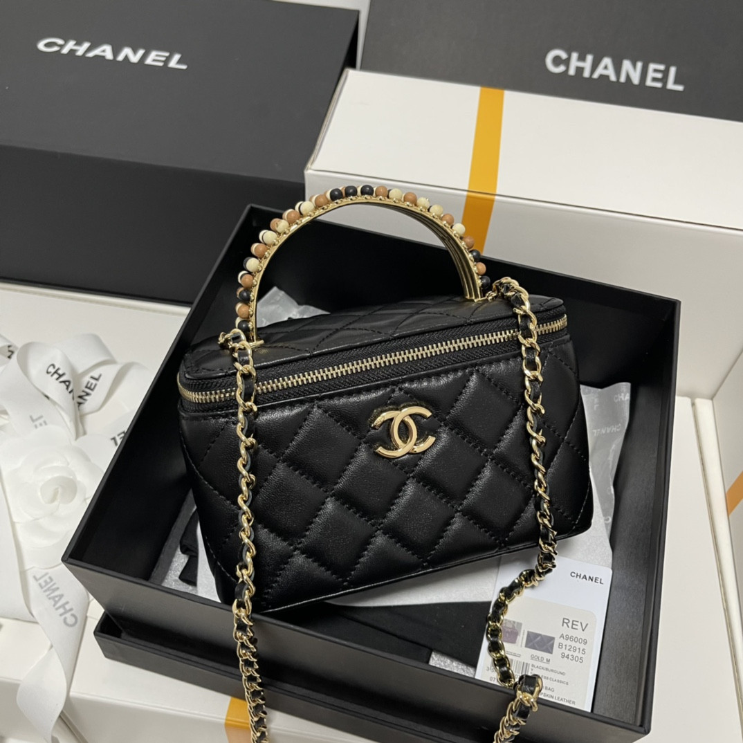 Ch**el Wooden Bead Handle Bag
