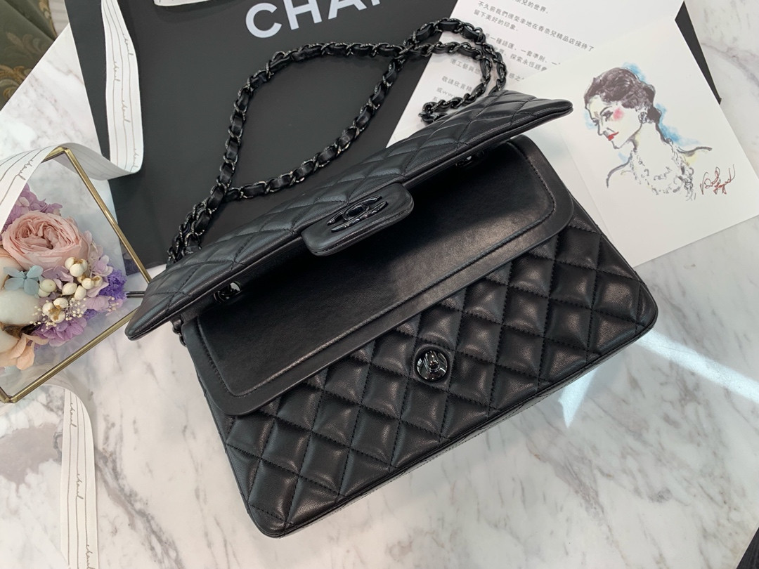 Chanle Classic Double Flap Lambskin Leather