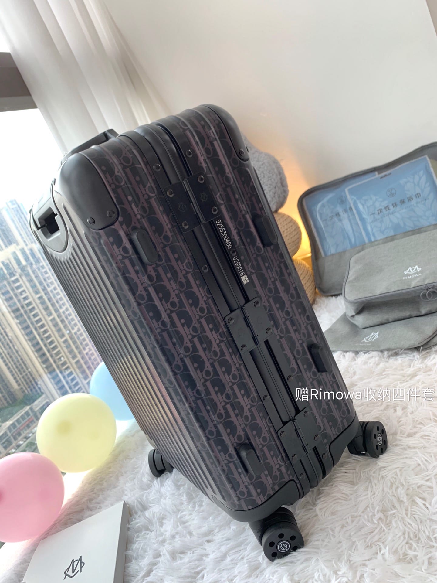 D10r x R1m0wa Oblique Carry On Aluminum Black Cabin Luggage