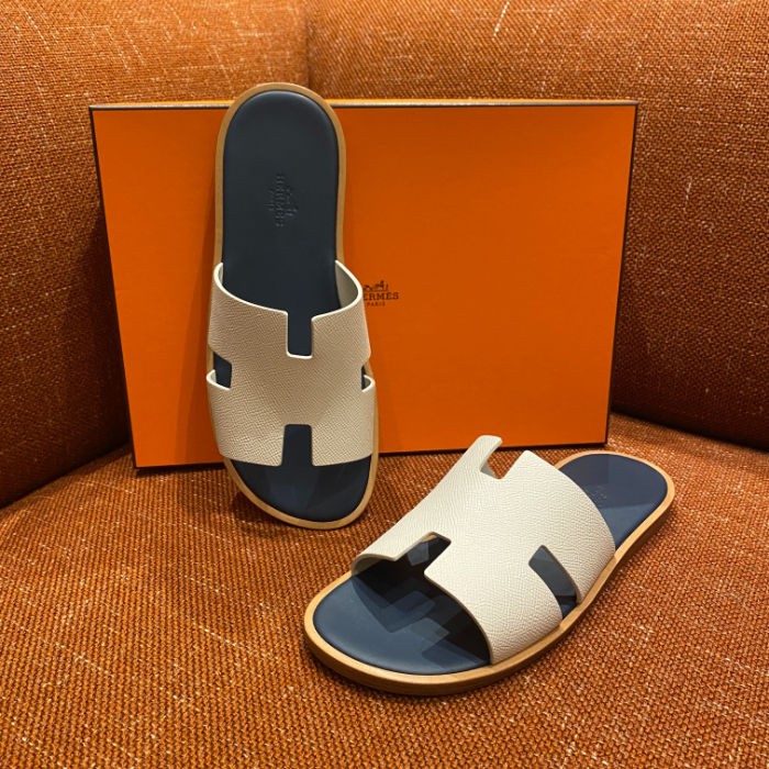 H**me5 Slippers white and blue