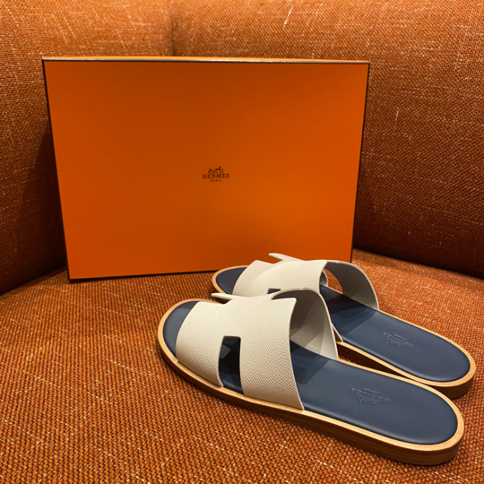 H**me5 Slippers white and blue
