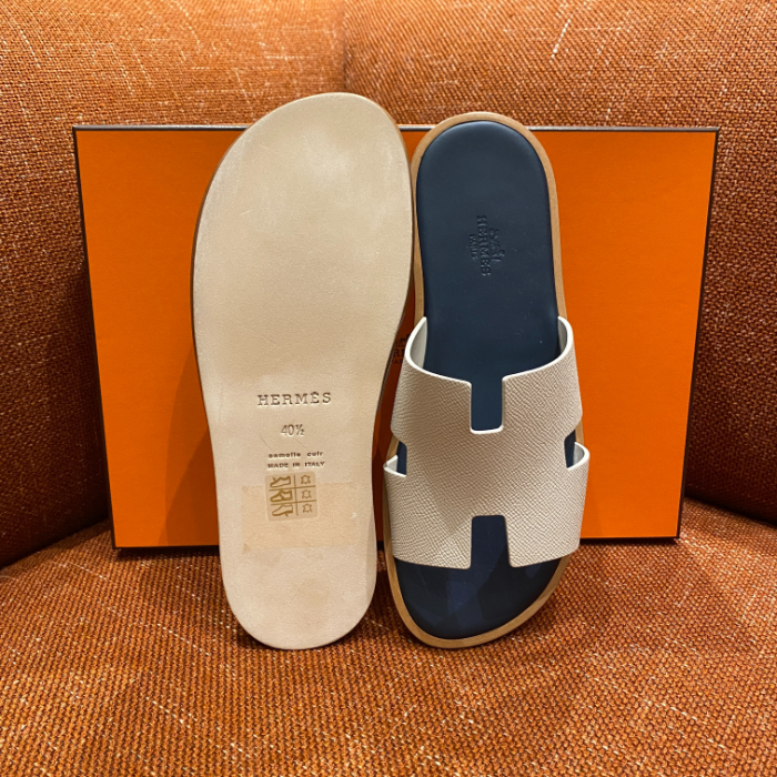 H**me5 Slippers white and blue