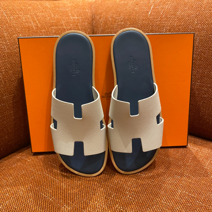 H**me5 Slippers white and blue