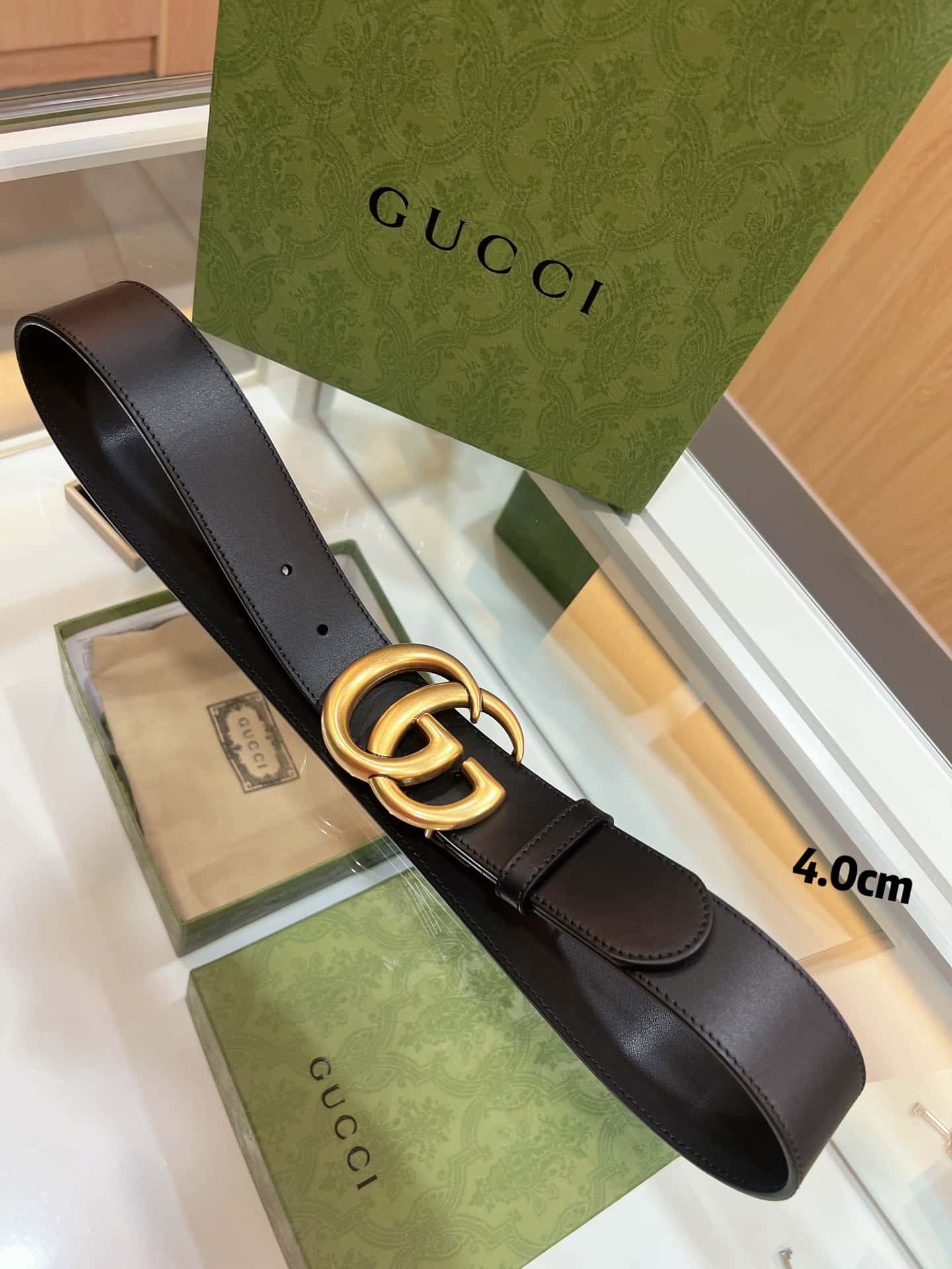 Gvc*1 double-sided selected top layer leather GG belt